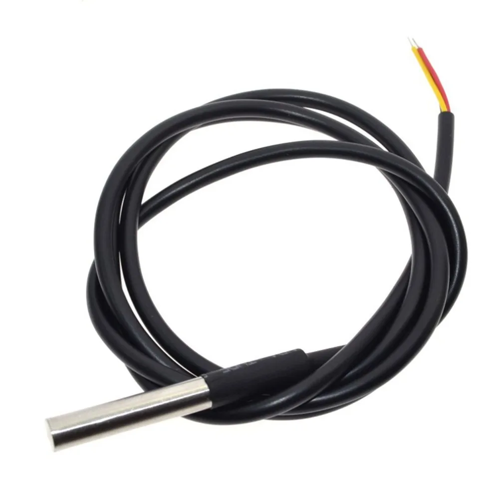 

New 1 Piece 1m/2m DS18B20 Waterproof Digital Temperature Sensor Probe Thermistor Thermal Cable 3.0V-5.5V Power Supply
