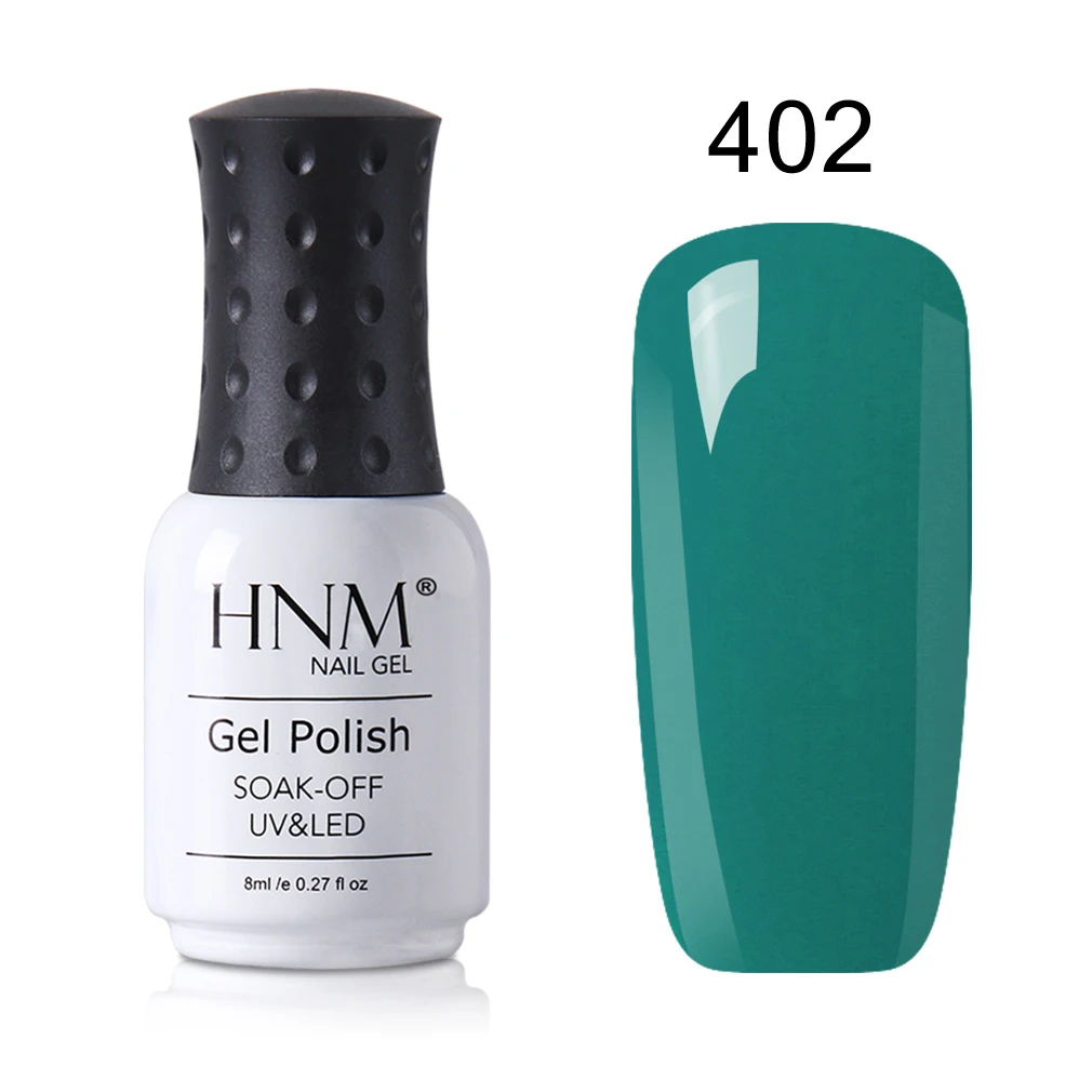 HNM 8 мл УФ-гель для ногтей Зеленый чистый Glliter Цвет замочить от ногтей Гель-лак для ногтей искусство УФ-светодиодный светильник основа верхнее покрытие - Цвет: 402