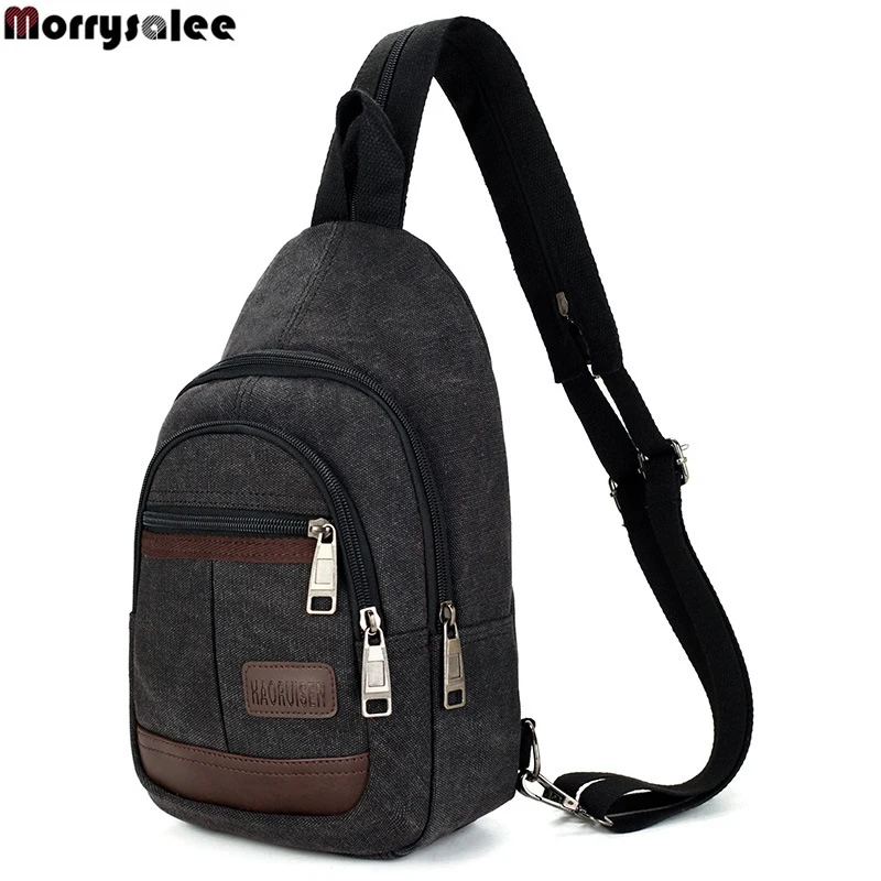 

Man Fashion Messenger Casual Travel Chest Bag Canvas Crossbody Men's Shoulder Bag Multifunction Small Travel Bag 2018 new