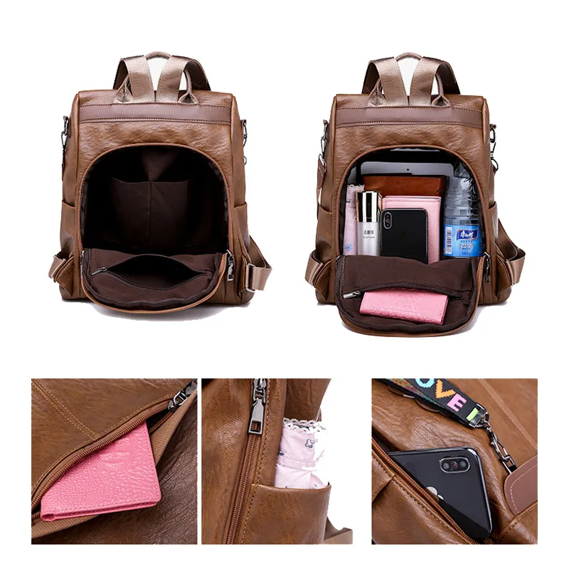  Vadim Anti Theft Backpack Women Bags Multifunction Female Backpack Girls Schoolbag 2019 Travel Back - 33000681708