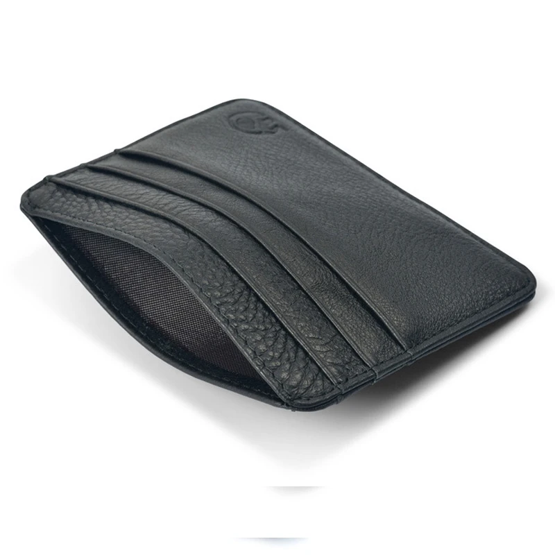 New Arrival Mini Wallets 12 Colours Ultra-thin Card Holder Mens Business Small Genuine Leather Purse Leather Card Case 6 Slots