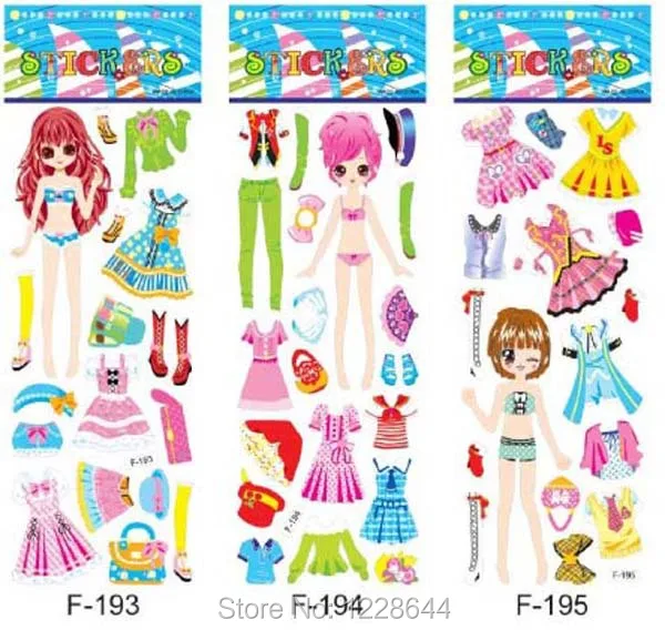 DH_cartoon stickers-girls clothing stickers-1
