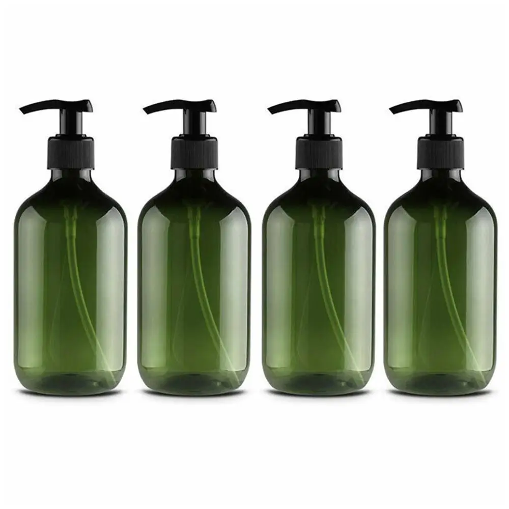 4pcs/set 500ml Empty Shampoo Bottles Opaque Versatile Pump Bottle Drip-free Lotion Container Hand Soap Dispenser