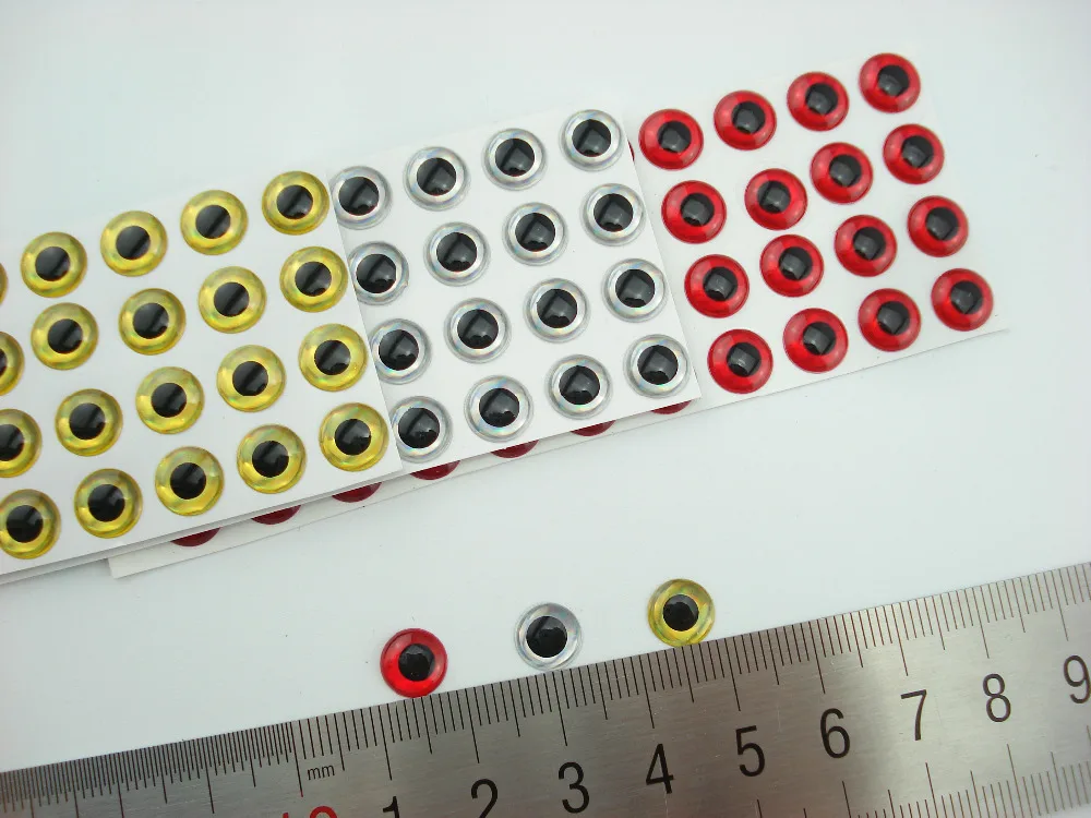 

500Pcs*8mm 3D Holographic Fishing Lure Eyes, Fly Tying, Jig, Lure Baits Making Assorted color