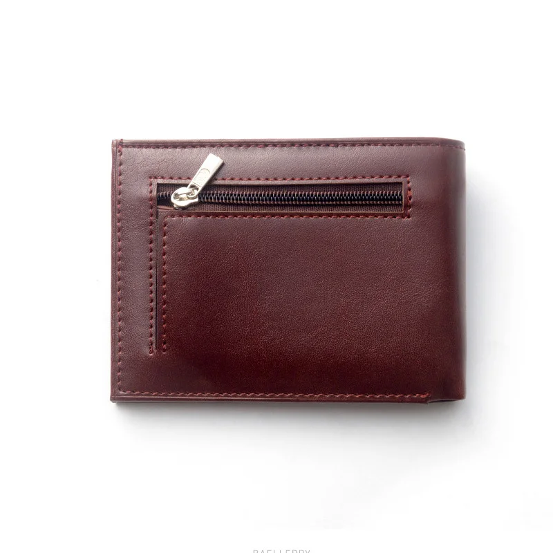 Short Men Wallets Zipper Coin Pocket Slim Billetera Hombre Thin Short Purse Korean New Arrival Letter Leatner Portafoglio Uomo