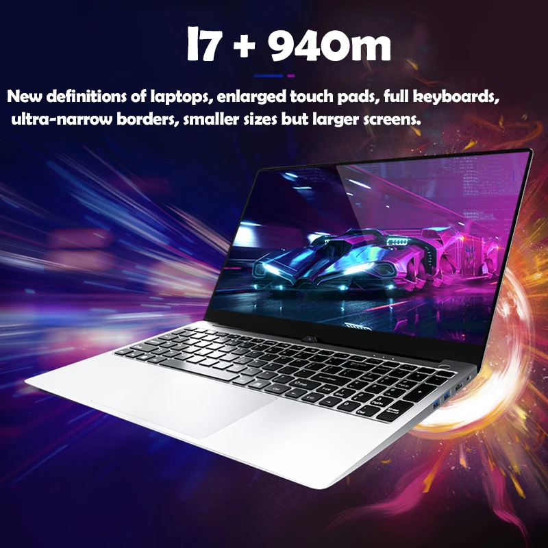 Металлический корпус 15,6 дюймов Intel i7 ноутбук 8G ram 1080 P ips Windows 10 выделенная карта игровой ноутбук полная раскладка клавиатура с подсветкой