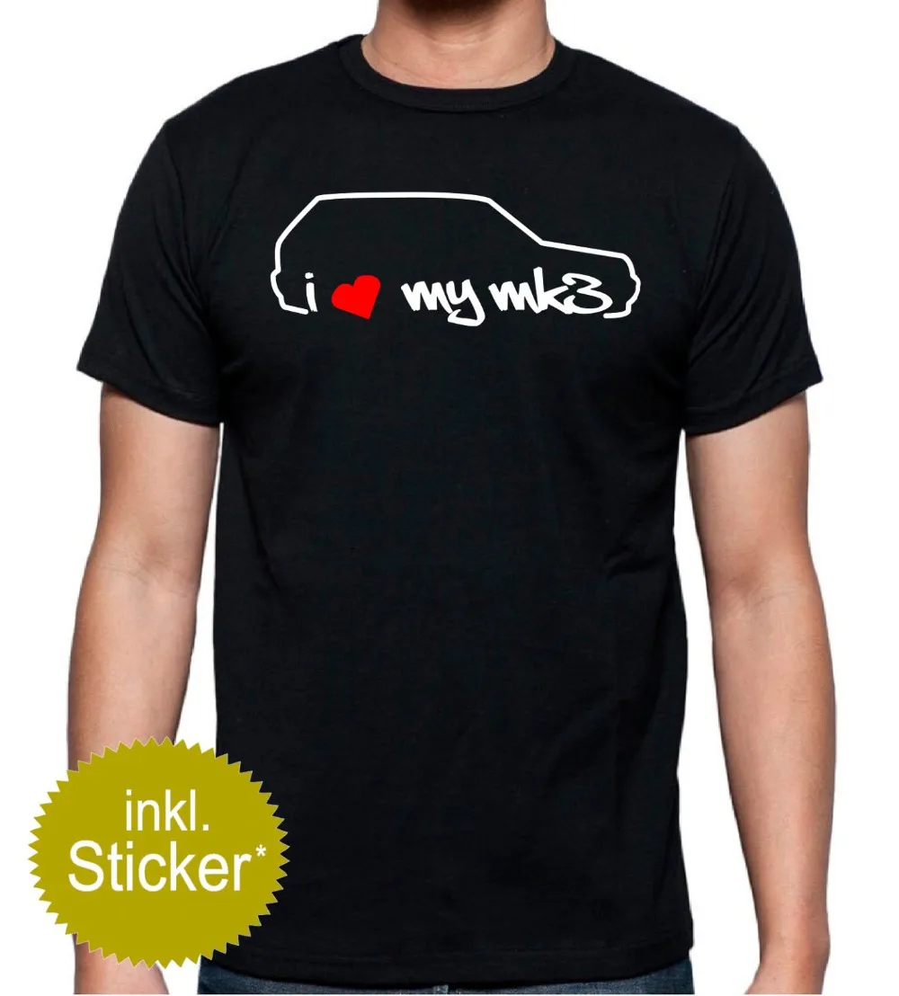 

I Love My Mk3 Golf 3 T-Shirt Sticker Set Gti Vr6 Edm Tuning Styling 2019 Summer Brand Adults Casual Fitness T-Shirts