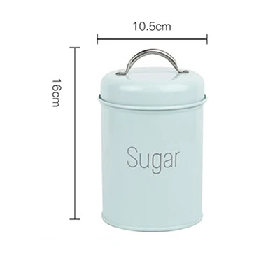 Light Green Sugar Металлическая красочная бутылка для хранения, маленькая свежая Минималистичная настольная банка для хранения кофе, сахара, чая, контейнер, Домашний Органайзер - Цвет: Light Green Sugar