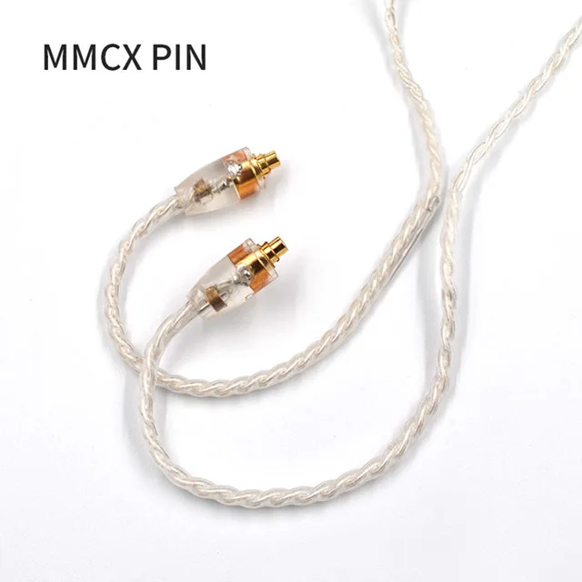 Кабель KZ Lightning 2PIN 0,75 мм/MMCX посеребренный обновленный кабель для наушников для мобильных телефонов iPhone для ZS10 AS10 BA10 ZS6 ZS06 SE215 - Цвет: For MMCX