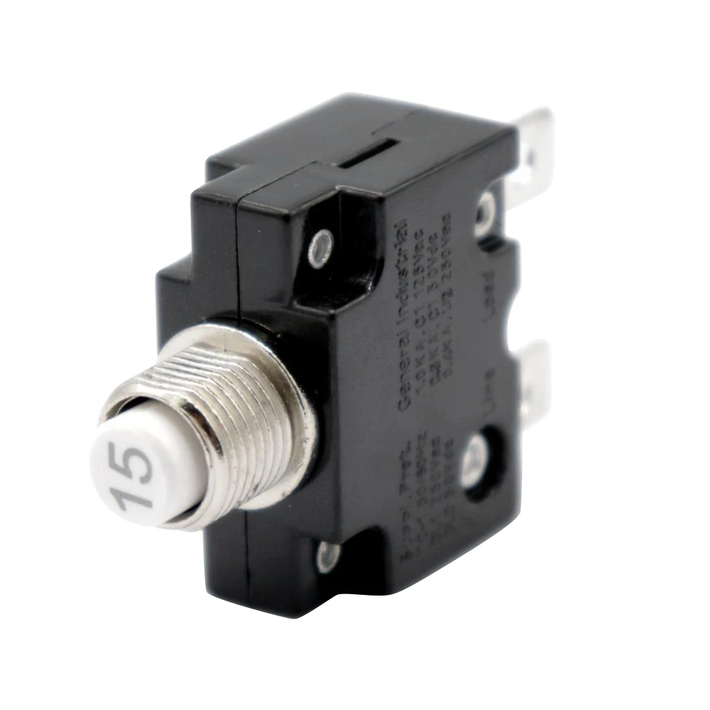 Push Button Reset Only Screw Terminals Resettable Circuit Breaker Fuse Holder- 15 Amps For Automotive Industrial Marine