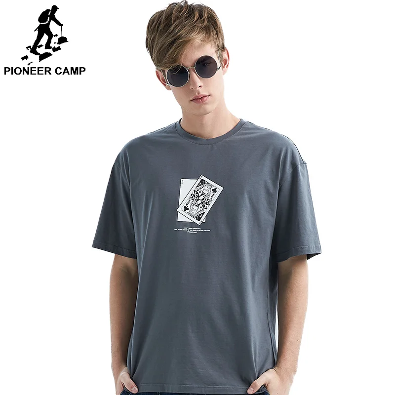 

Pioneer Camp 2019 Summer men t shirt Printed Poker Cotton T shirt 3 Color Brand Clothing Casual Male ADT901150