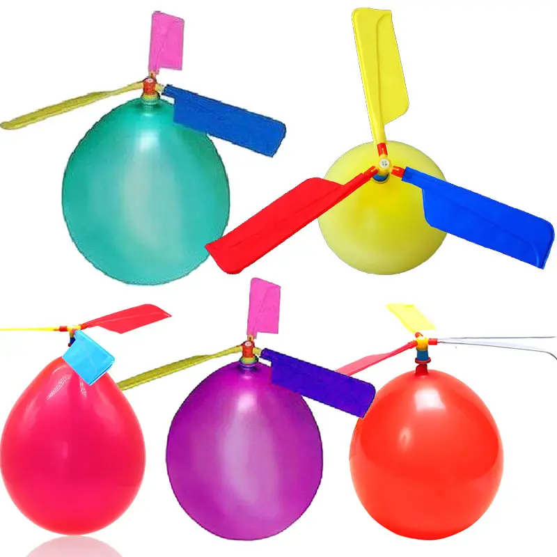 10Pcs Set Balloons Helicopter Flying With Whistle Children Outdoor Playing Creative Funny Toy Balloon Propeller Kid Toys NSV775