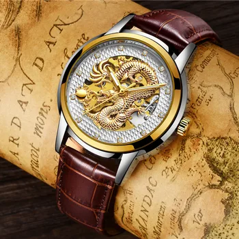 

LIGE 2018 New Men's Automatic Mechanical Watch Men Leisure Watch Men military leather waterproof sports watch Relogio Masculino
