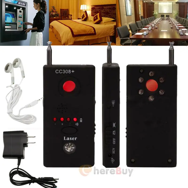 preço Full Range Anti Spy Bug Detectar o Sinal de RF Detector CC308 + Câmera Sem Fio GSM Dispositivo Localizador FNR Full Detector de freqüência