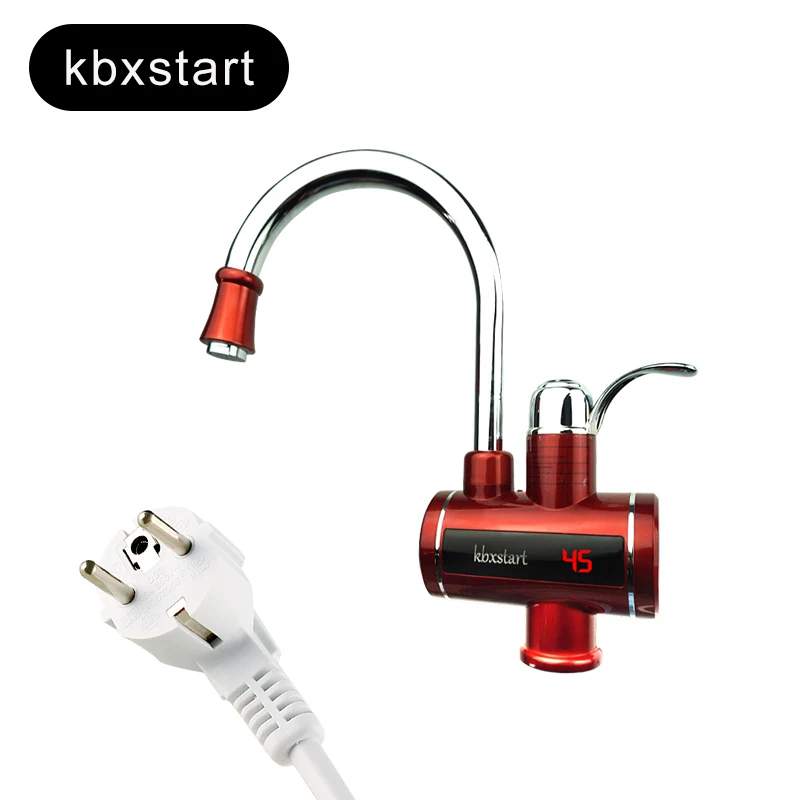 

220V Electric Water Heater Tap Kitchen Instant Hot Water Faucet Heater Cold Heating Faucet With Led Digital Temperature Show