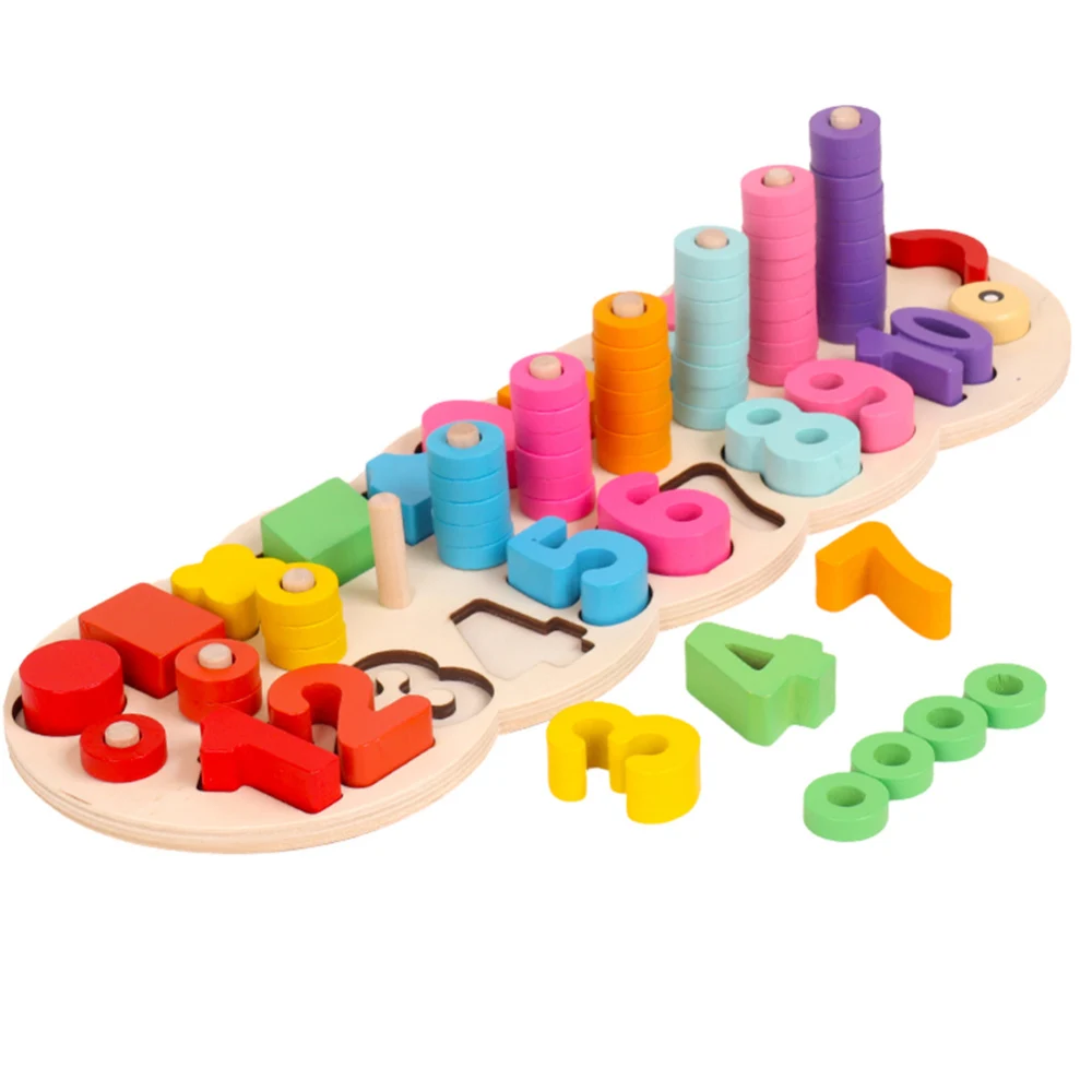 

Children Wooden Toys Montessori Materials Learn To Count Numbers Matching Digital Shape Match Early Education Teaching Math Toys