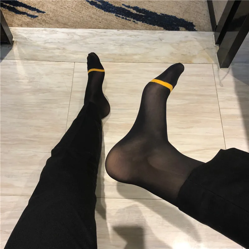

Ultra Thin Men Formal Dress Suits Hose Stockings Softy Sexy Men Long Socks Knee High Male Silk Stockings