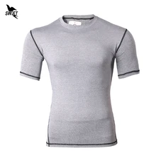 Профессиональная сухая Мужская рубашка для бега компрессионная быстросохнущая дышащая футболка для фитнеса спортивные колготки Велоспорт Спортзал Бодибилдинг спортивная одежда