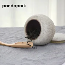 Pandapark японский грубая керамика Чай банок кунг-фу Чай комплект Pu'er Чай Caddy Jar горшок Чай герметичные Творческий дом украшения PPM032