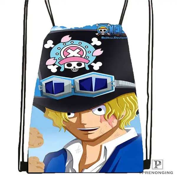 Custom Cartoon one piece 1 Drawstring Backpack Bag Cute Daypack Kids Satchel Black Back 31x40cm 2018612