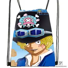 Custom Cartoon one piece@1 Drawstring Backpack Bag Cute Daypack Kids Satchel (Black Back) 31x40cm#2018612-01-3