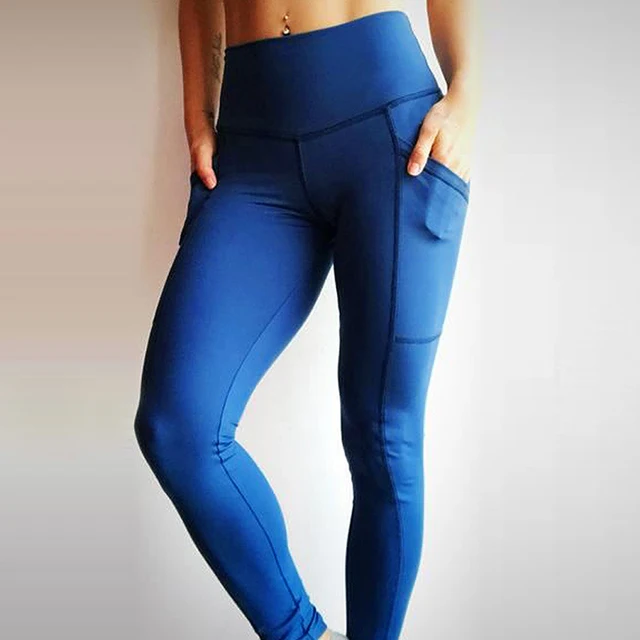 Women High Waist Workout Fitness Patchwork Legging with Pockets