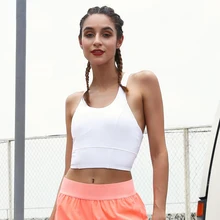 Сексуальный женский спортивный прочный бюстгальтер мягкие бюстгальтеры для йоги с открытой спиной фитнес-зал спортивный топ тренировочный бюстгальтер для бега плюс размер