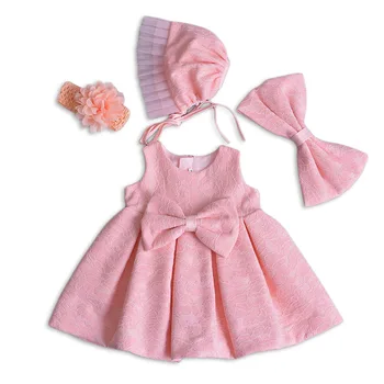 

Newborn Girl First Birthday Princess Dress Baby Lace Soft Cute Girls Set Pink Dress+Headband Baby Kids New Kids Infant Clothes