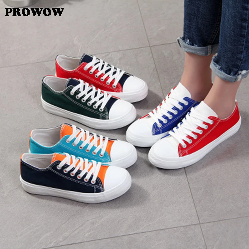 

Women's canvas shoes colorful personality color outdoor sports shoes student casual shoes breathable comfort