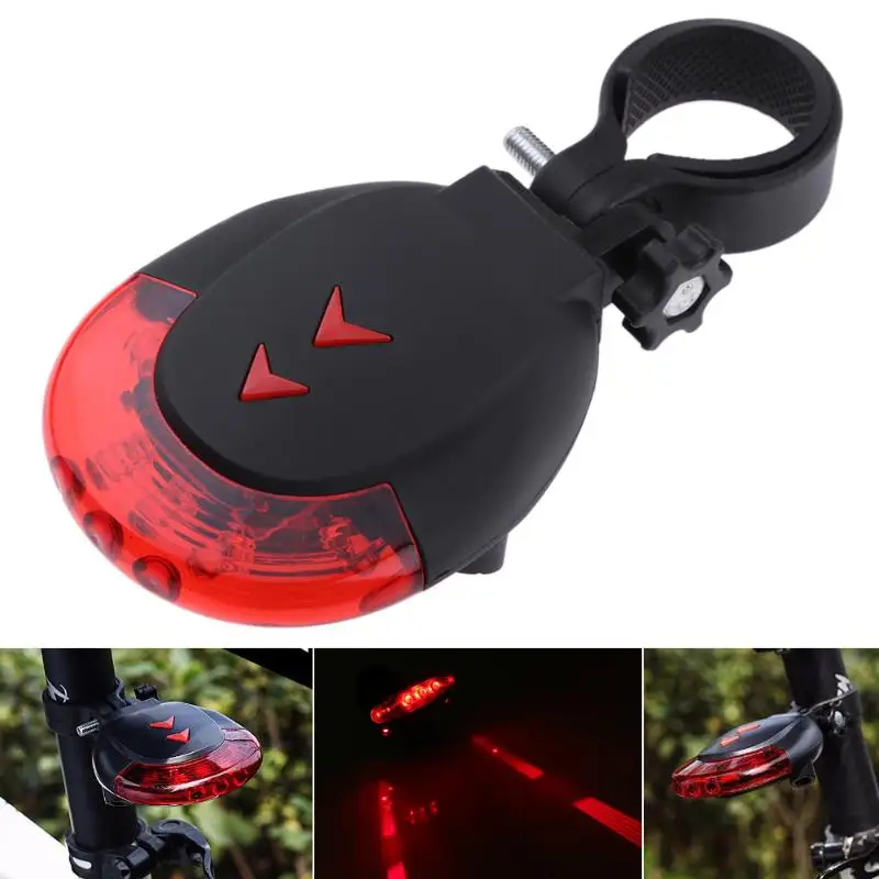 Flash Deal 5 LED Projection Bike Flahlight 2 Laser MTB Bicycle Taillight USB Charging Night Riding Warning Lamp Bike Accessories 5