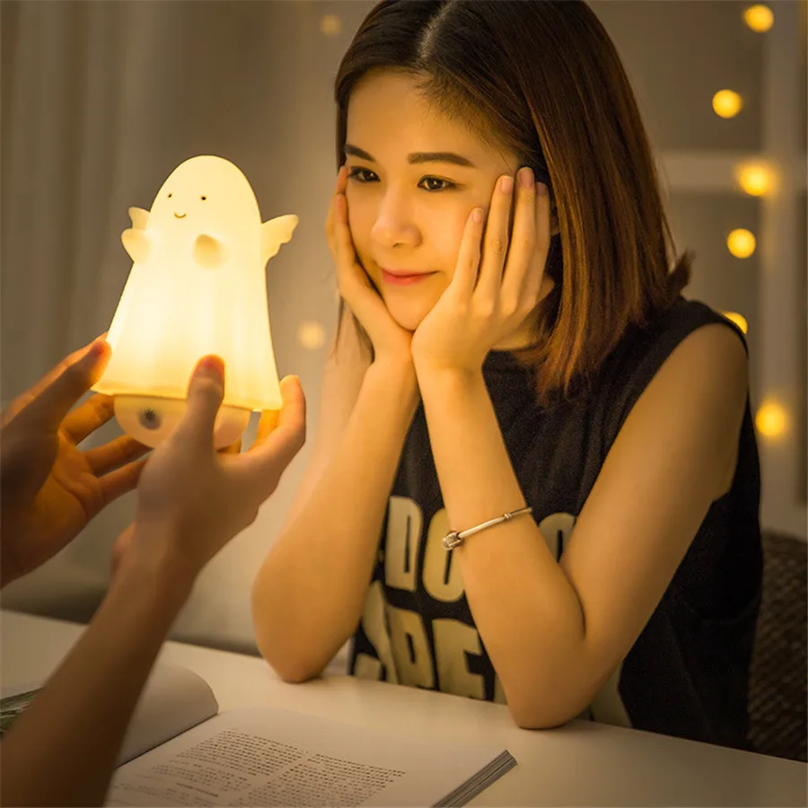 LED Colorful Night Light Elves fairy Silicone Soft Breathing Baby Nursery Lamp USB rechargeable