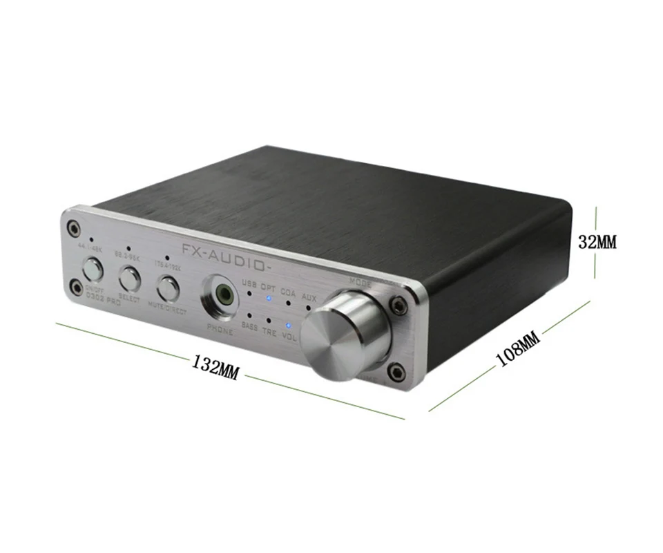 Портативный усилитель для наушников аудио FX D302PRO Hifi Цифровой мощный стереоусилитель 20Wx2 USB коаксиальный Оптический AUX мини-усилитель