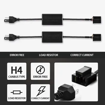 

2PCS car light accessory H4 HID LED Headlights Car Decoder Voltage: 9V-32V Plug and Play H4 Converter Kit. 12V 24V
