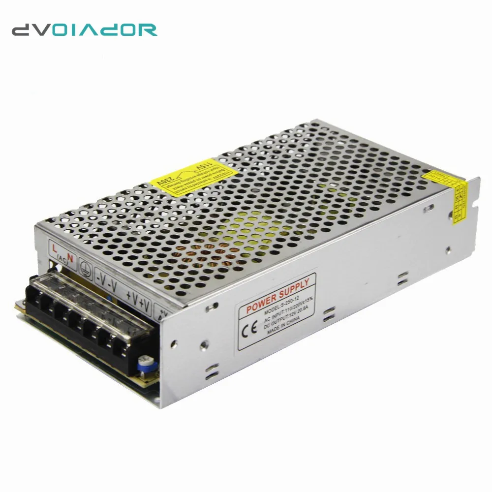 

DVOLADOR AC110V/220V to DC12V 3A/5A/8A/10A/13A/15A/20A/30A Universal Regulated Switching Power Supply Transformers For LED Strip