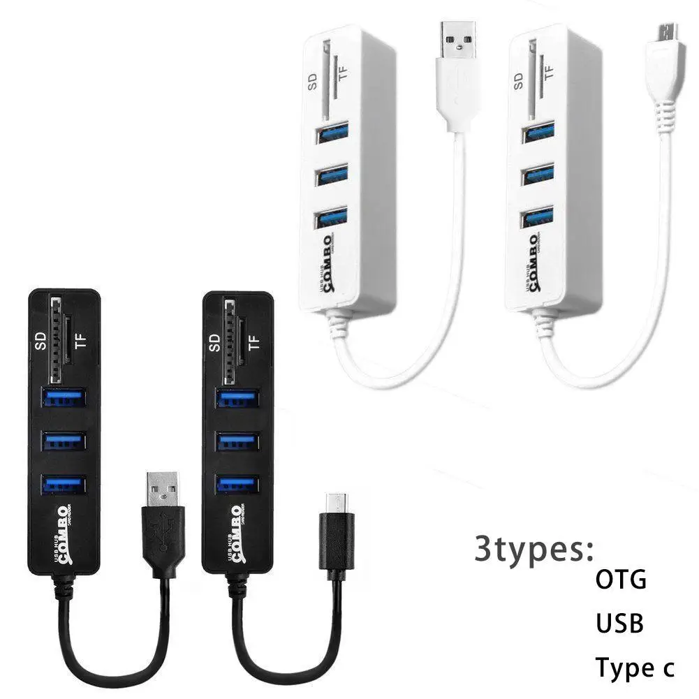 2 в 1 мини разветвитель с 3 портами USB 0 и кардридером|hub splitter|splitter hubhub usb mini |