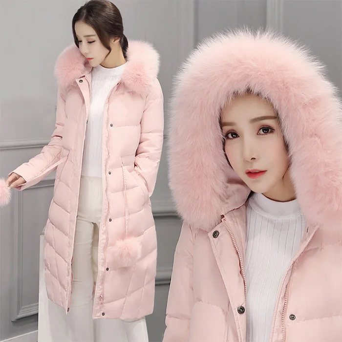 D'hiver Renard Canard Para Kj372 Col Coréenne Duvet Black Ayunsue Grey light Féminin Épaissir De Veste Manteau Casacas Femmes Mujer Long pink Manteaux Fourrure qtnU0Y