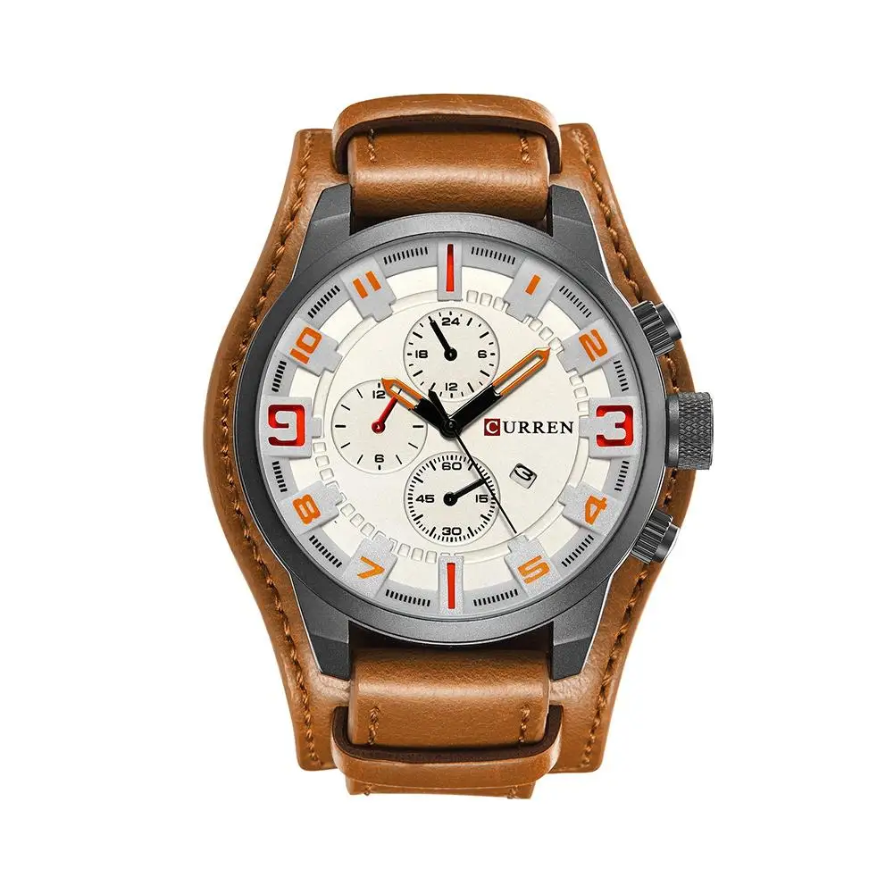 

Fashion relogio Business Men Quartz Movement Wrist Watch Faux Leather Analog Display Dial erkek kol saati men watch