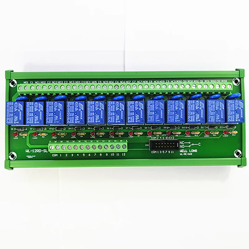 DIN рейку 12 каналов с самонастраиваемым устройством Тип 5 V 10A Мощность реле Интерфейс модуль, SONGLE SRD-5VDC-SL-C реле