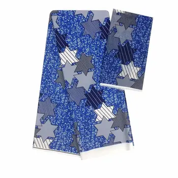 

New satin silk fabric african wax pattern design silk fabric African Ankara Fabric 4+2 Yards/Piece Audel Fabricr Wax For Women