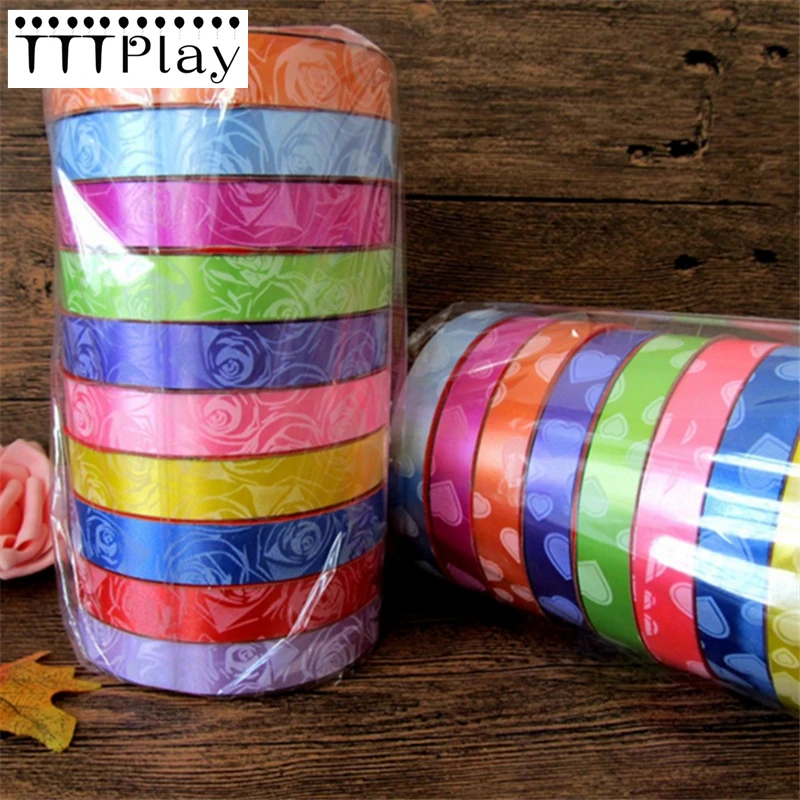 

10 Rolls Foil Balloon Ribbon 1.8cm x 1100cm Wedding Decoration DIY Gifts Wholesale Birthday Party Supplies Balloons Accessories