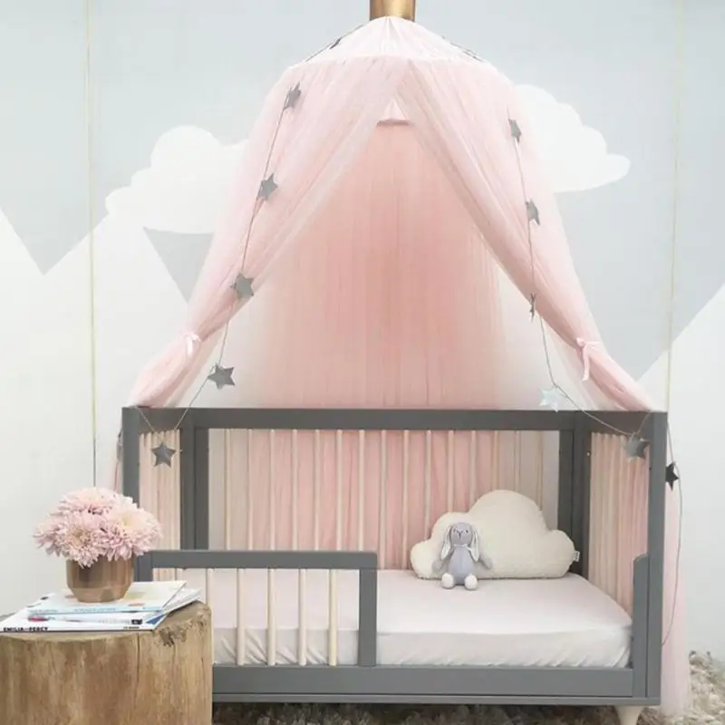 Kids Room Bedding Mosquito Net Romantic Round Bed Gentle Net Bed Cover Hung Dome Bed Canopy Prevent Mosquitoes Insects Dust