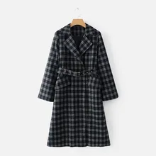 B0905U16 Новинка осени Европа и США большое длинное пальто карман сетка#6743