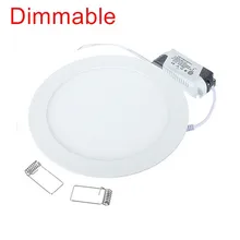 3 Вт, 4 Вт, 6 Вт, 9 Вт, 12 Вт, 15 Вт, 25 Вт, светодиодный потолочный светильник с регулируемой яркостью, натуральный белый/теплый белый/холодный белый AC110-220V светодиодный панельный светильник с Драйвером