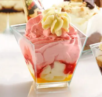 

200ml Square plastic transparent cup Pudding cup, High quality Clear plastic cake cup/boxes, Wholesale