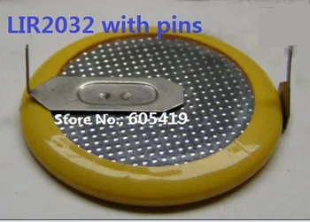 

LIR2032 3.6V button cell with pins, rechargeable li-ion coin cell batteries with tabs 2000PCS free shipping