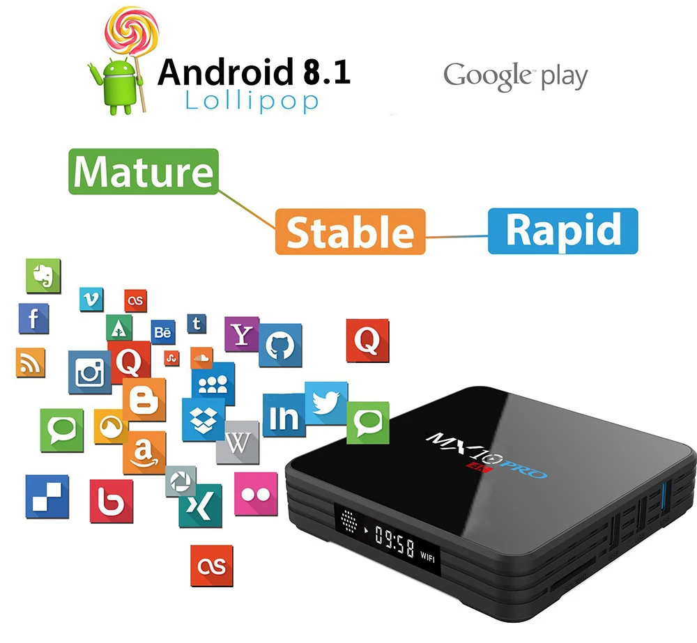 MX10 PRO tv Box RK3328 Android 8,1 4 Гб ОЗУ 32 Гб ПЗУ с цифровым дисплеем телеприставка 2,4G 5G WiFi медиаплеер BT4.1 поддержка