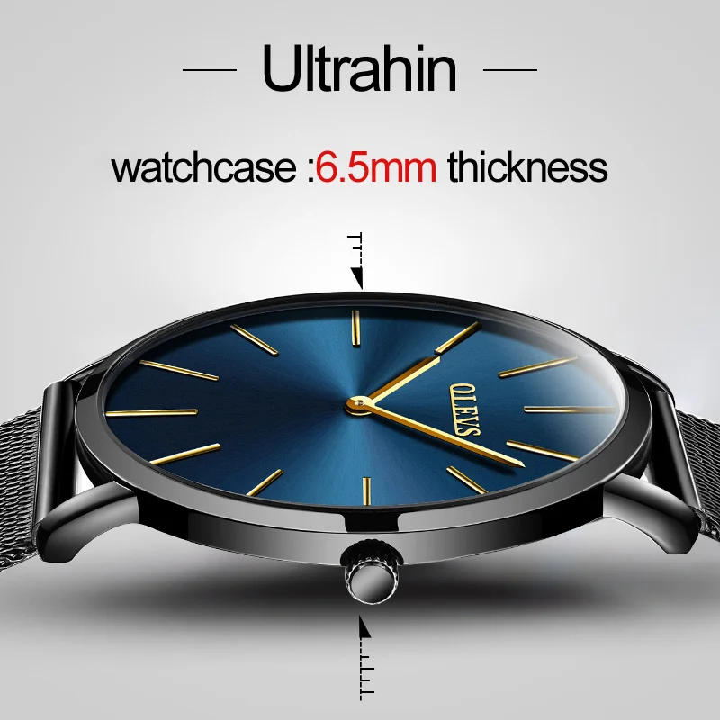 

OLEVS Brand Luxury Quartz Watches Ultra Thin Stainless Steel Watch Men Business Date Clock Waterproof Sports Wristwatch relogios