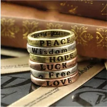 GraceAngie, 2 шт., кольца с надписью «Peace Wisdom Hope Luck Free Love», массивные украшения для любимой, лучшие друзья, братья, Бонд, аксессуары