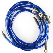 D1 Spec Free Shipping Universal 5 Points Earth System Grounding Ground Wire Cable Kit Auto High Performance Blue earth system history