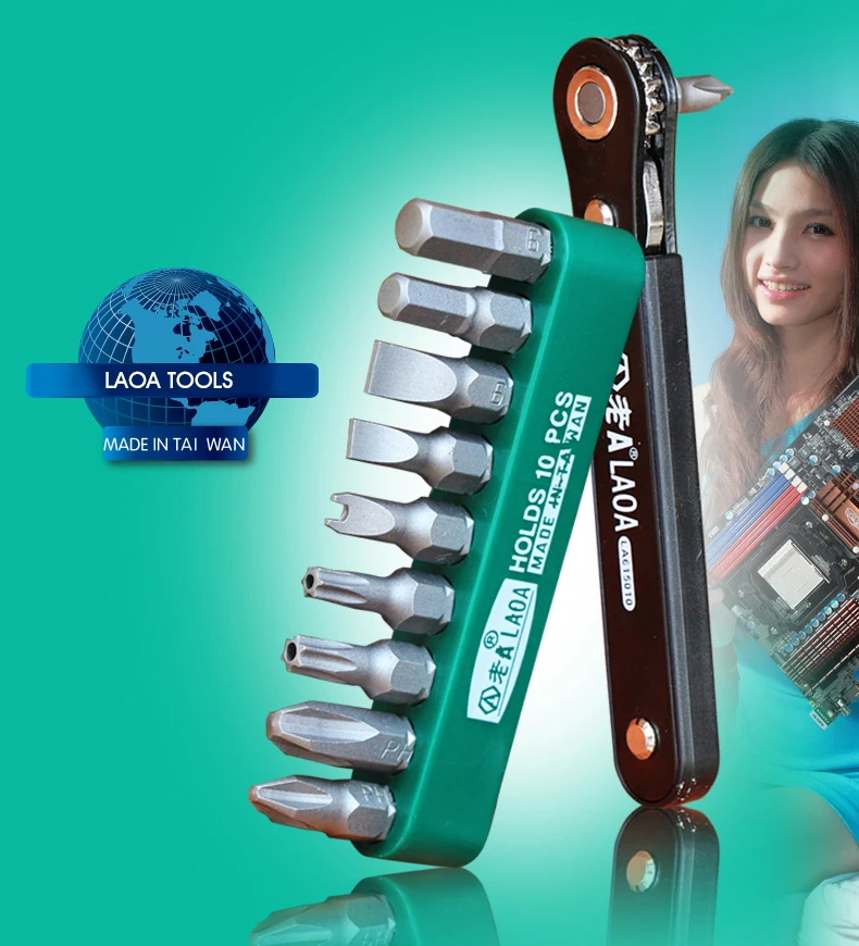 LAOA Mini Ratchet Screwdriver Set S2 Screwdrivers Forward and Reverse Multifunction Tool with Phillip Slotted Torx Bits